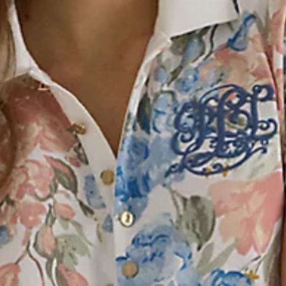 NWT POLO RALPH LAUREN Floral Piqué Polo Shirt New With Tag Size XL - Picture 5 of 6